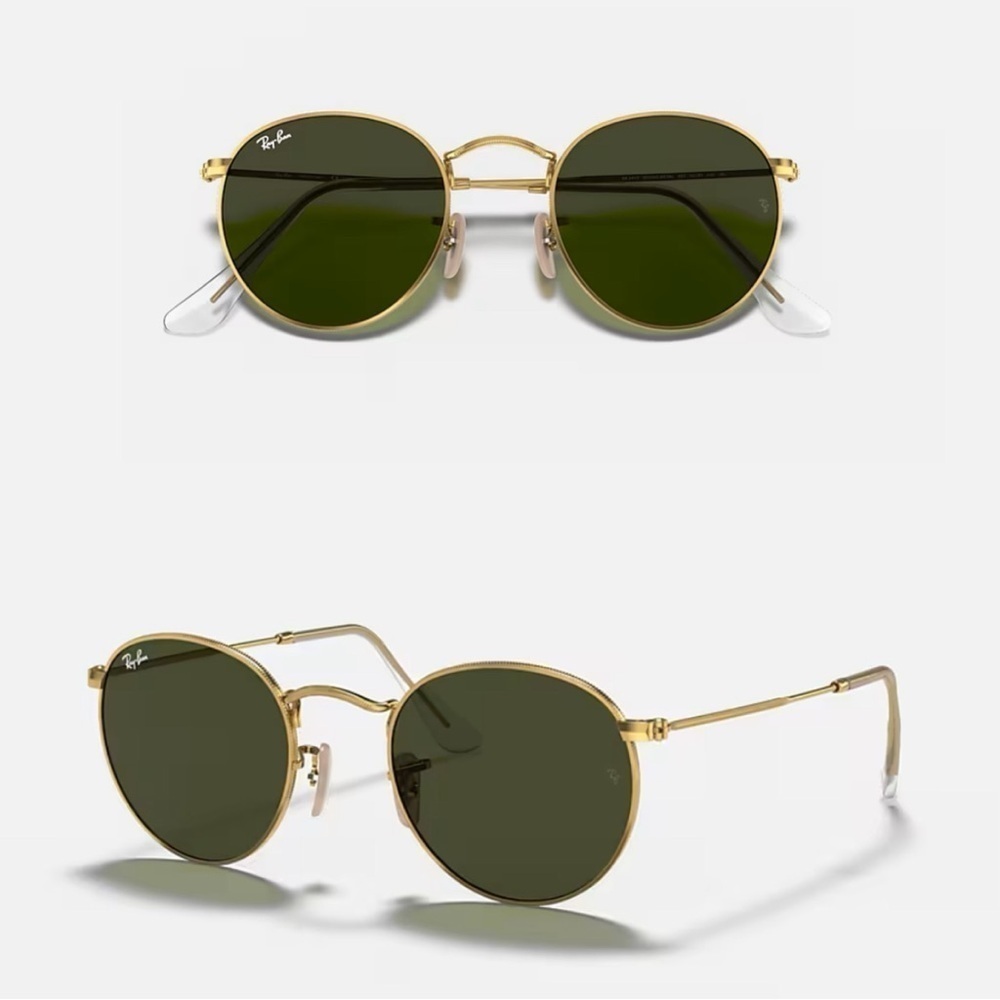 Ray Ban Round Metal Glasses in Polished Arista Gold